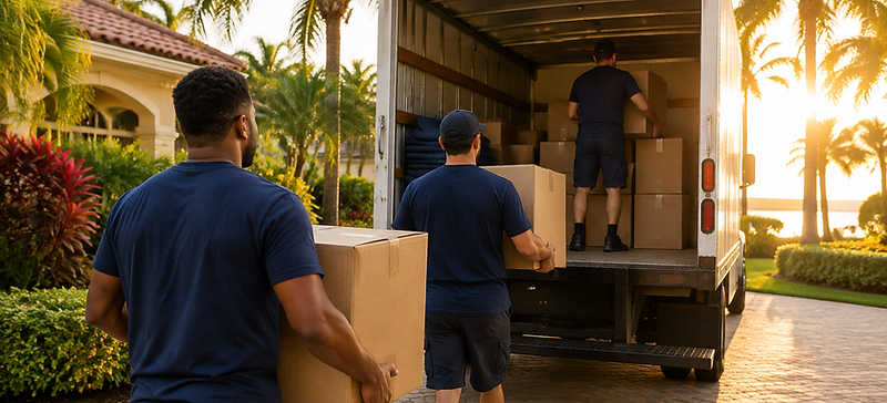 Go Top Notch Movers crew loading a moving truck in South Florida
