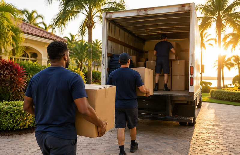 Go Top Notch Movers crew loading a truck in South Florida