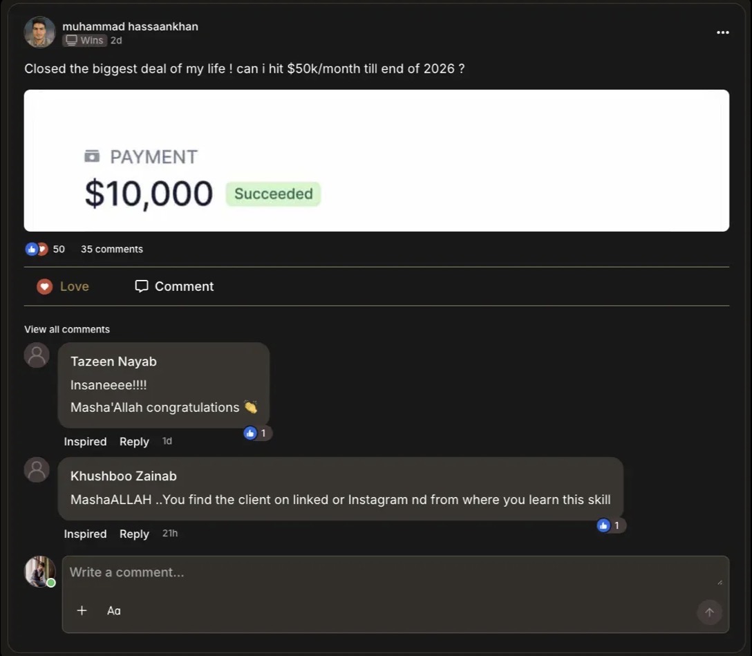 Muhammad Hassan Khan — $10,000 payment succeeded