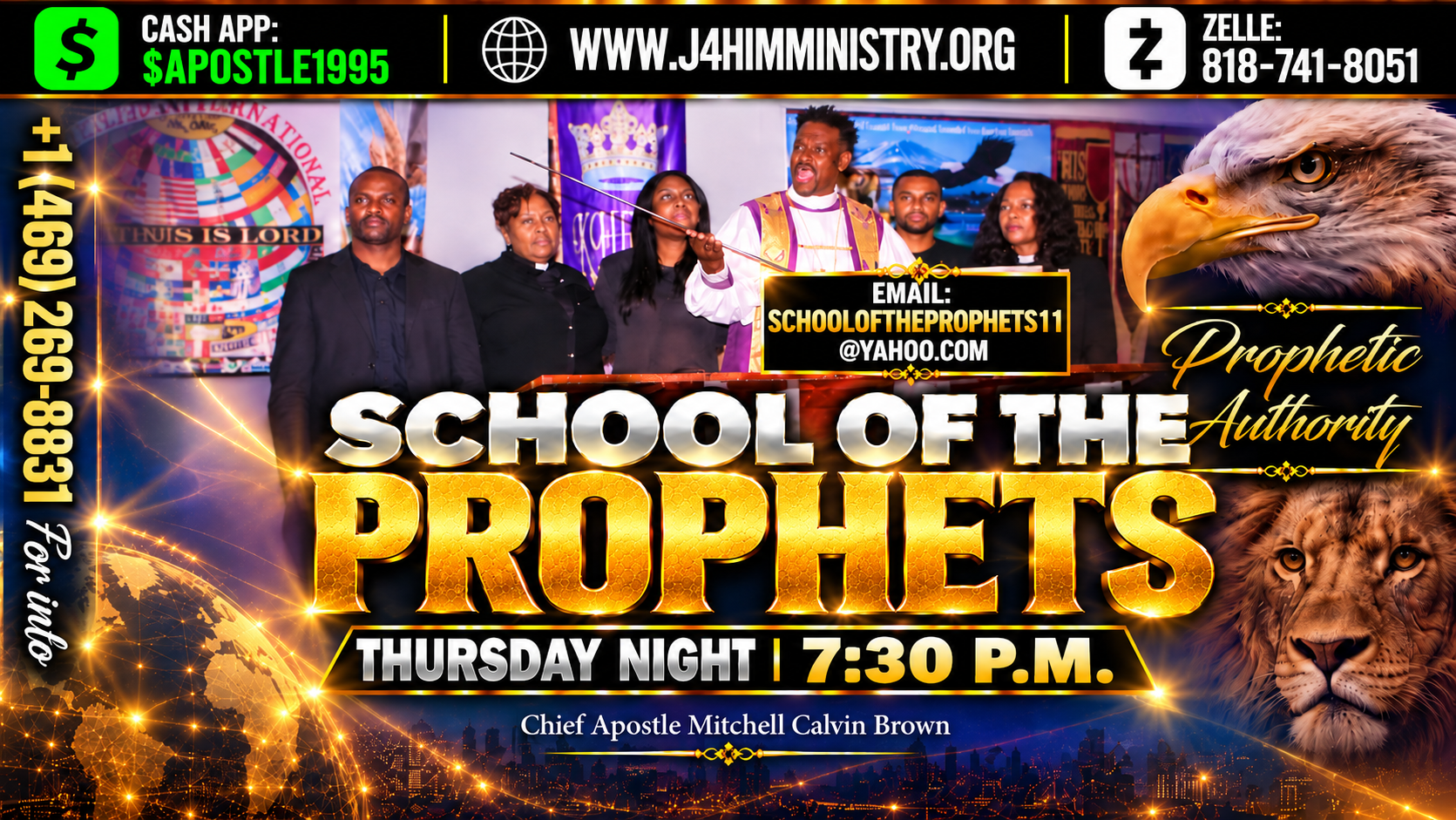 School of the Prophets Thursday Night 7:30 P.M. with Chief Apostle Mitchell Calvin Brown