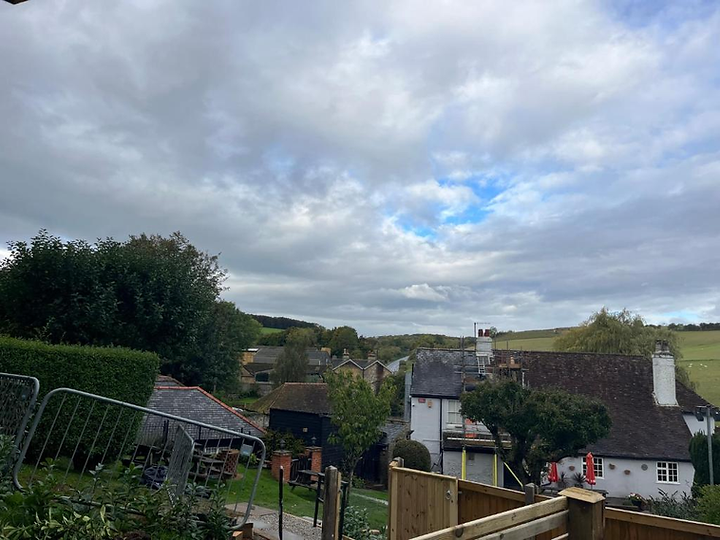 View of Lydden village and the nearby Kent countryside