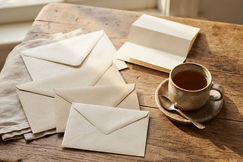 Estate correspondence arranged on a table
