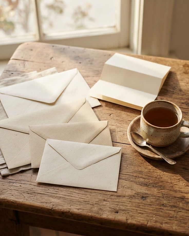 Estate letters and notices on a table