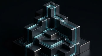 Geometric architecture connected by channels of light