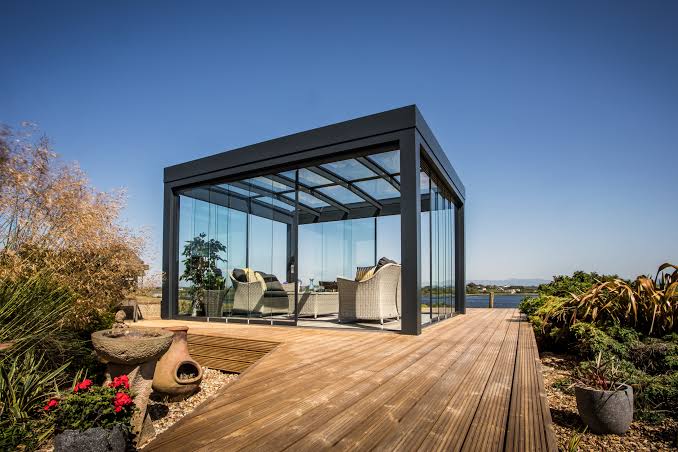 A pavilion on the deck