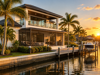 4191 Camelia Dr, Hernando Beach, FL 34607 — Contemporary build with glass railings and a screened lanai