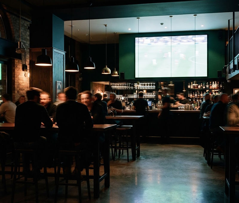 Vouch gastrobar med den stora LED-duken