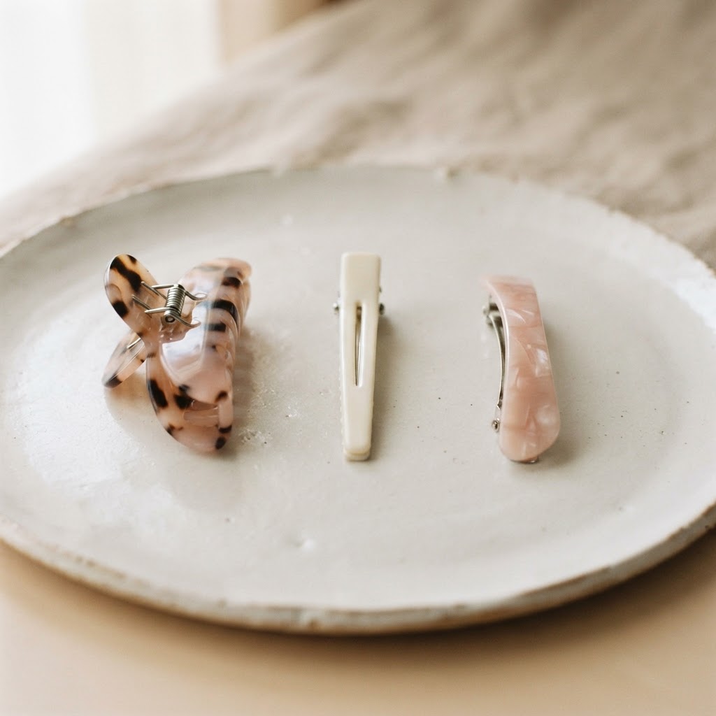 Bloom Claw Clip Trio in Blush & Ivory
