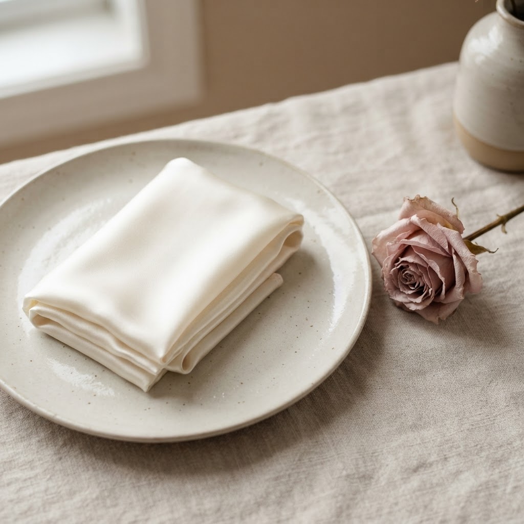 Silk Sleep Hair Wrap in Ivory Silk