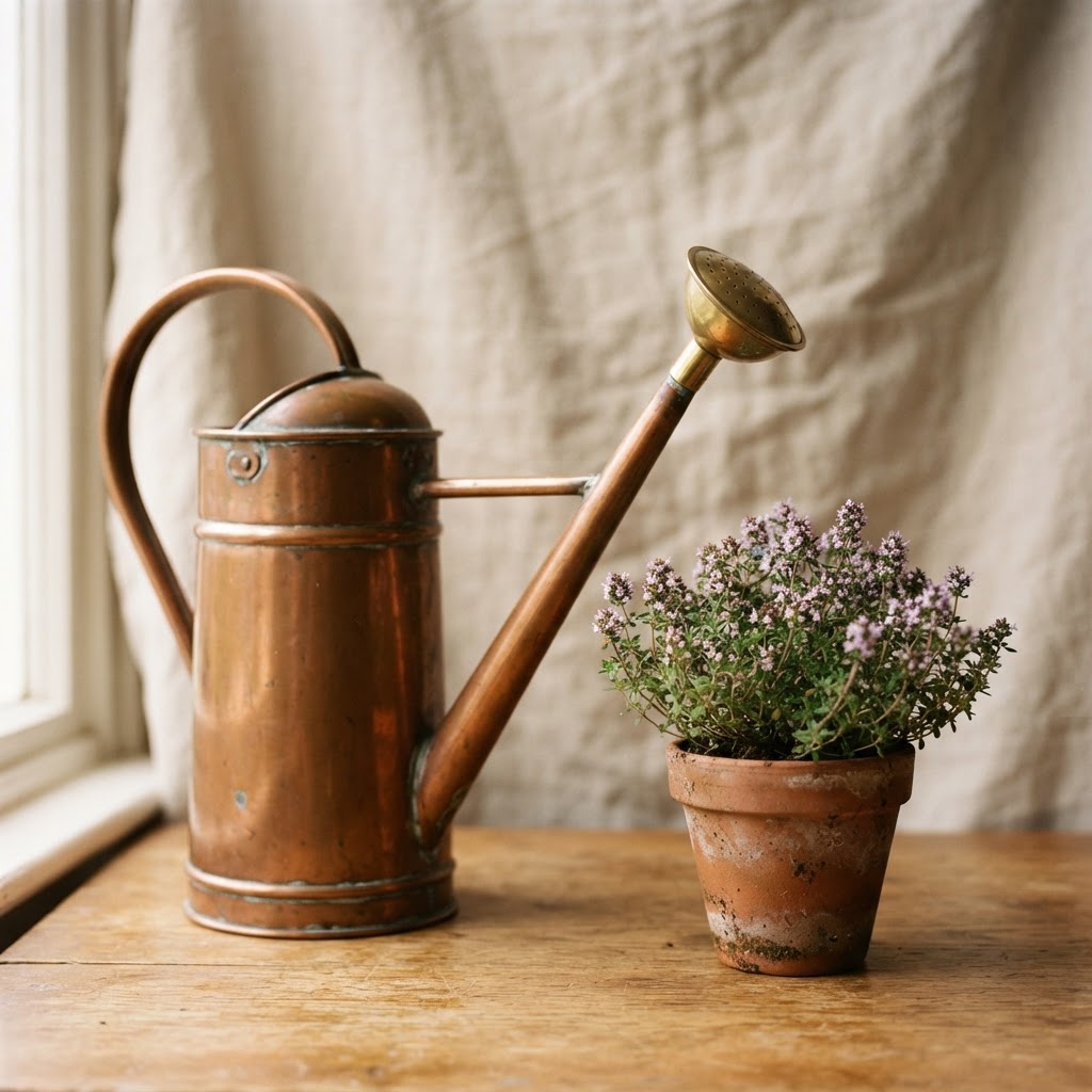 The Copper Watering Can in Aged Copper