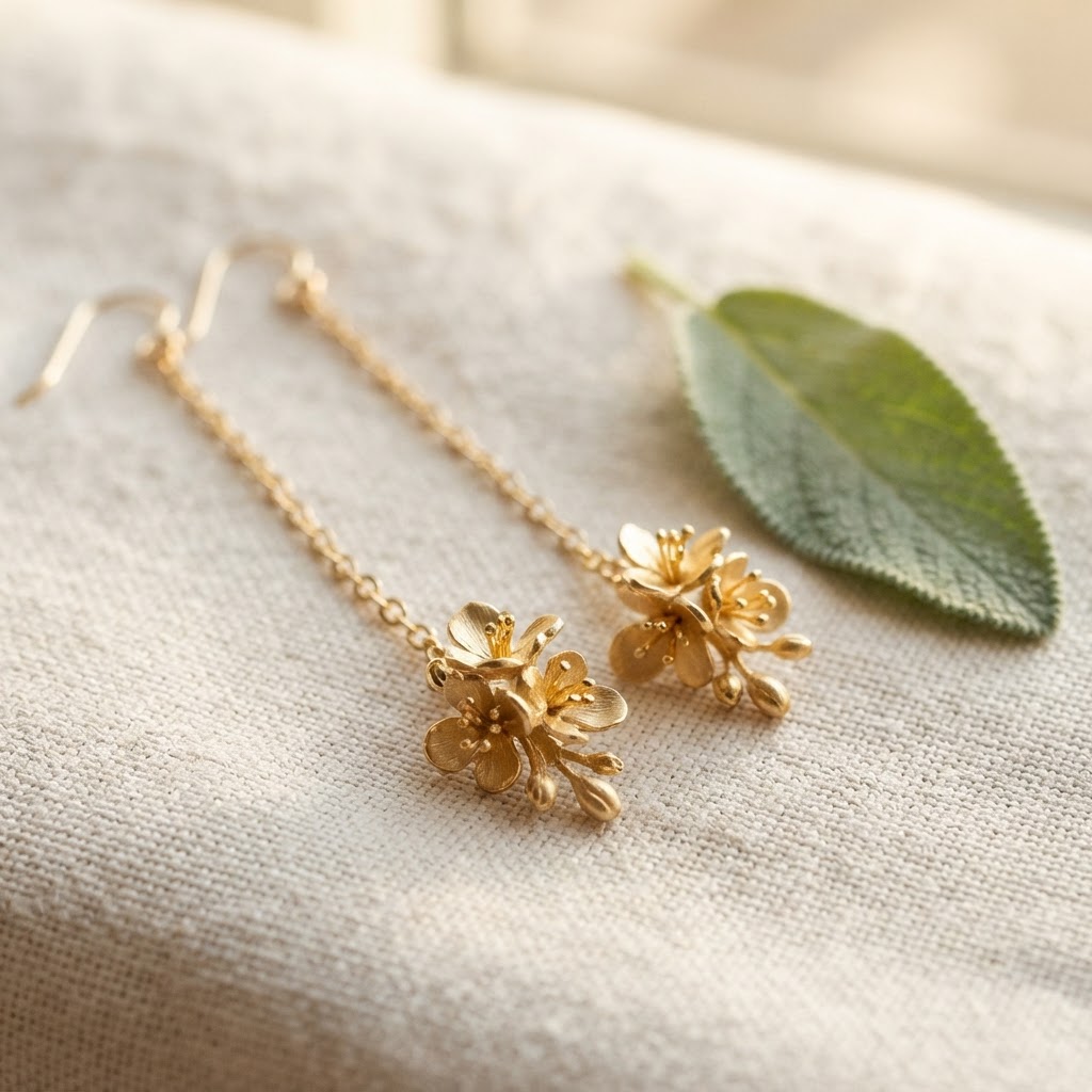 Wildflower Drop Earrings in Gold Vermeil