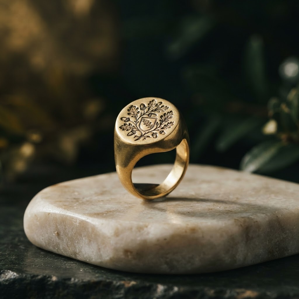 Heritage Signet Ring in Gold Vermeil