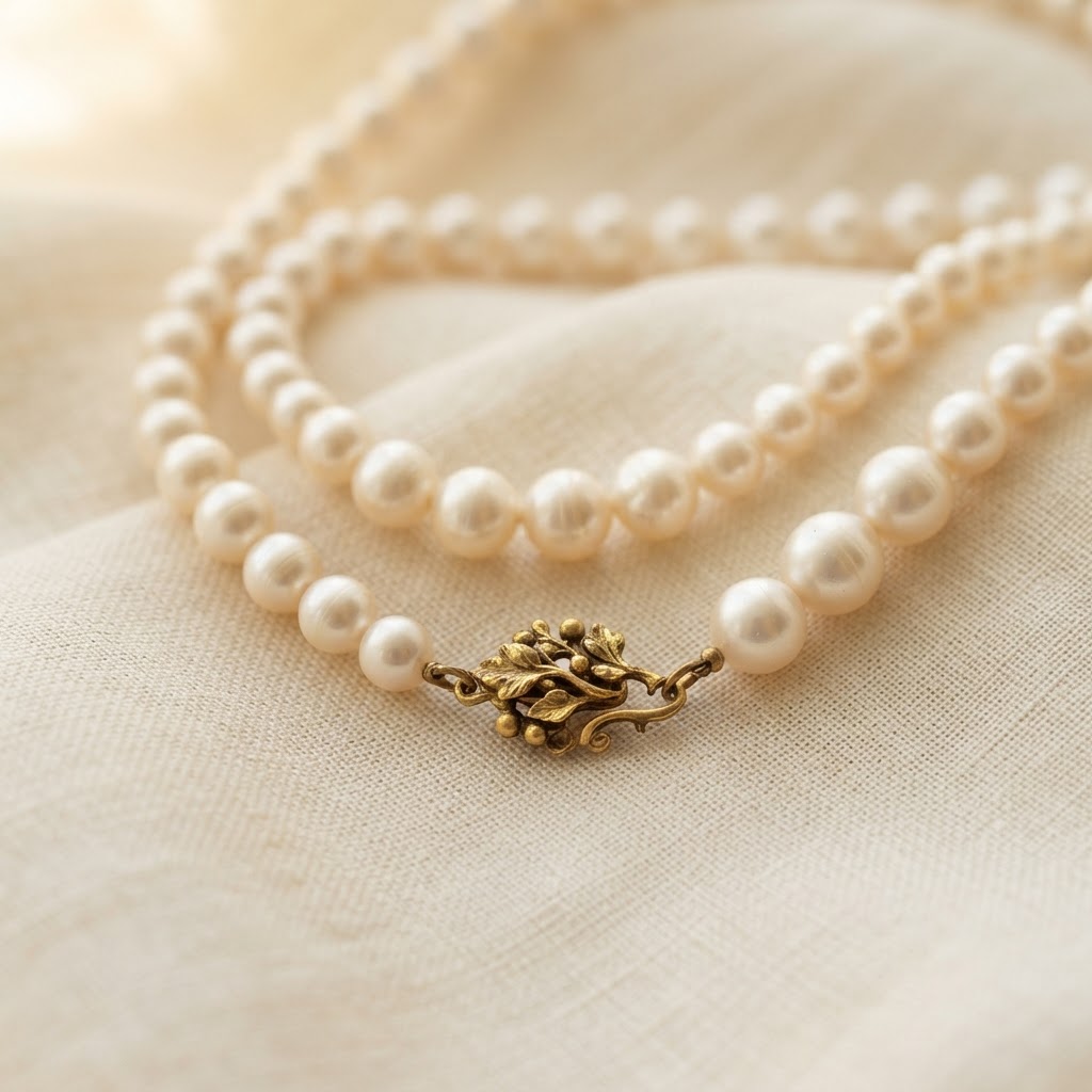 Botanica Pearl Necklace in Pearl & Gold