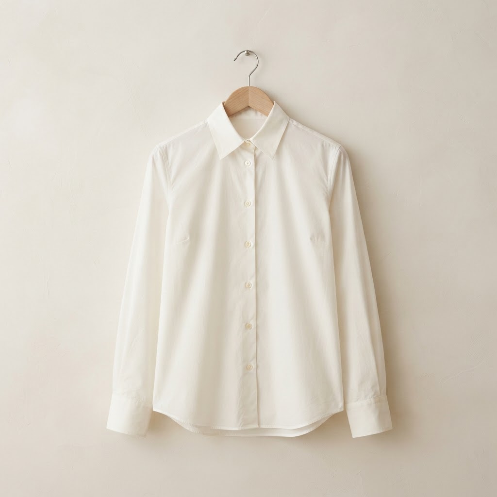 Marguerite Poplin Shirt in Ivory