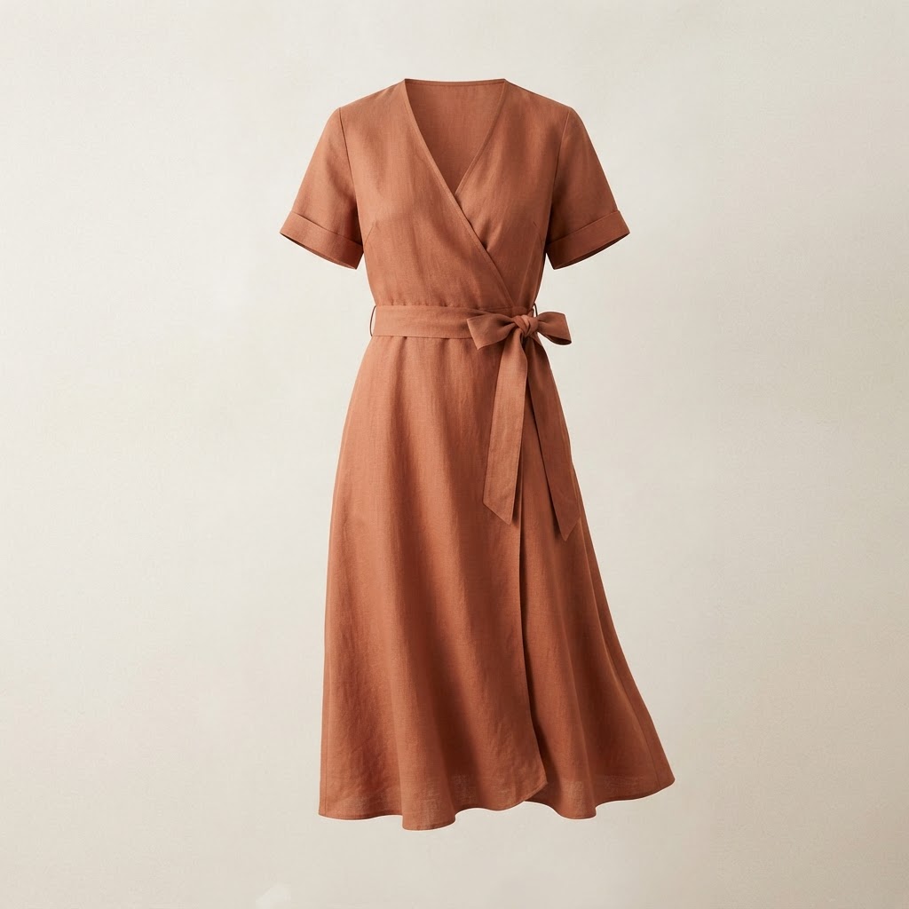 Isadora Wrap Dress in Terracotta