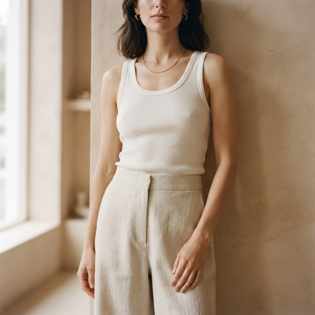 Tops styled on a model