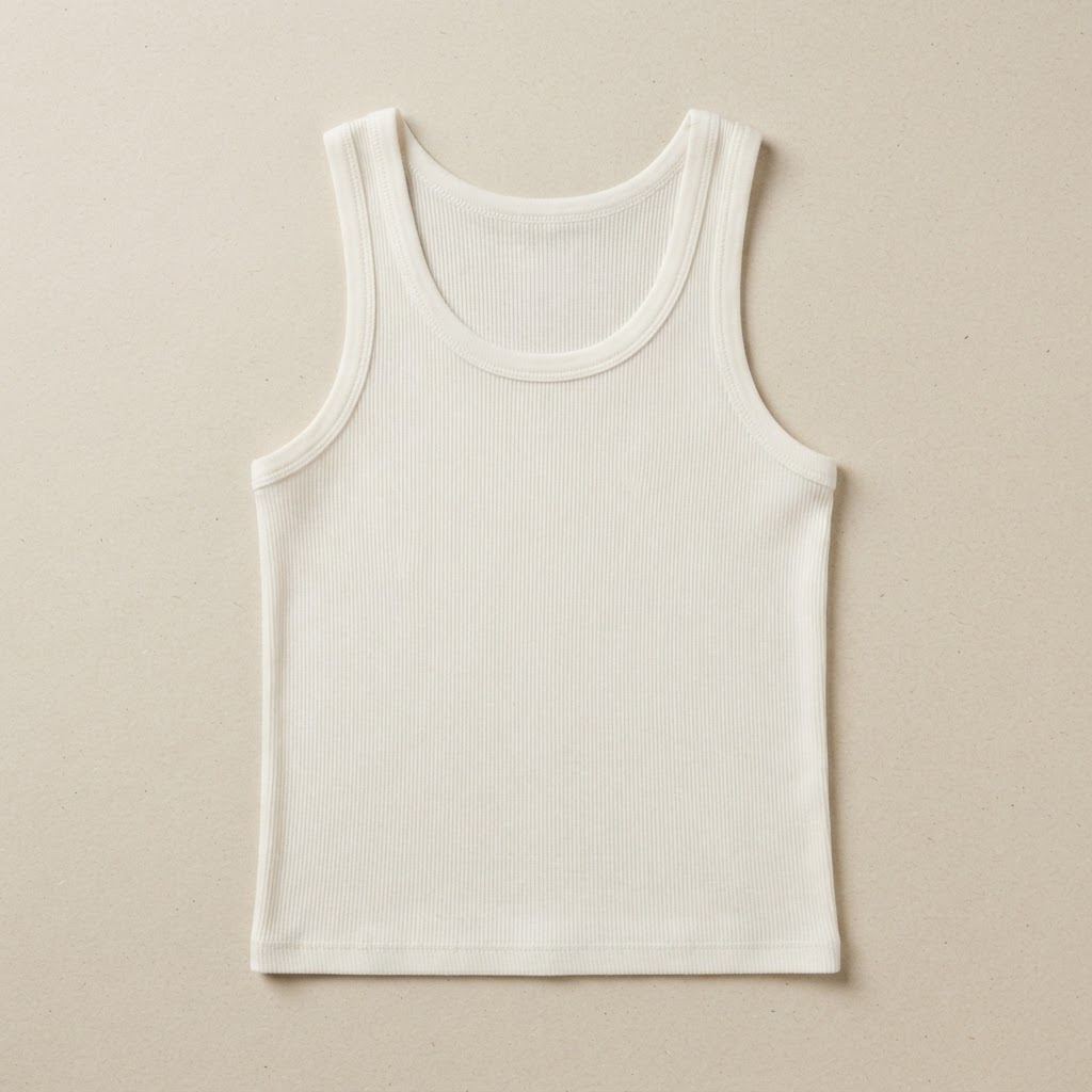 Livia Ribbed Tank in Bone