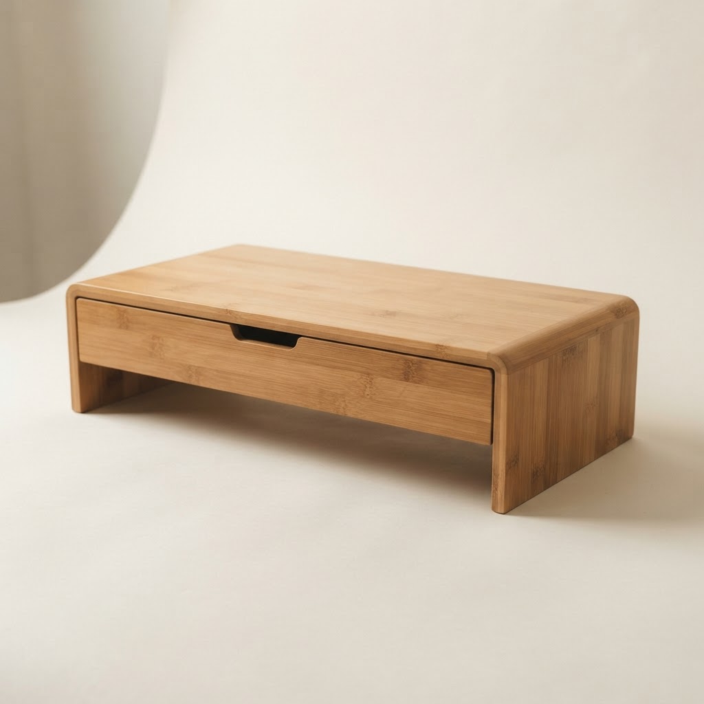 The Bamboo Monitor Stand in Natural Bamboo