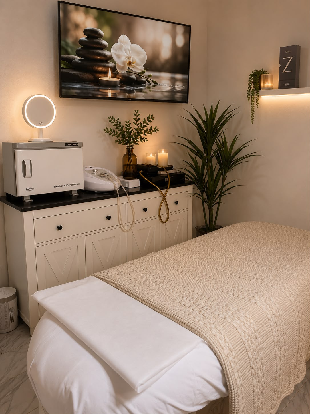 Private facial treatment room at Oasis Spa in Saugus