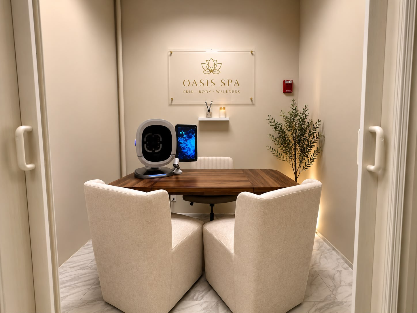 clarifying facial for congested skin consultation room at Oasis Spa