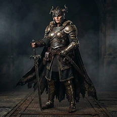 A complete bespoke cosplay costume worn by a model