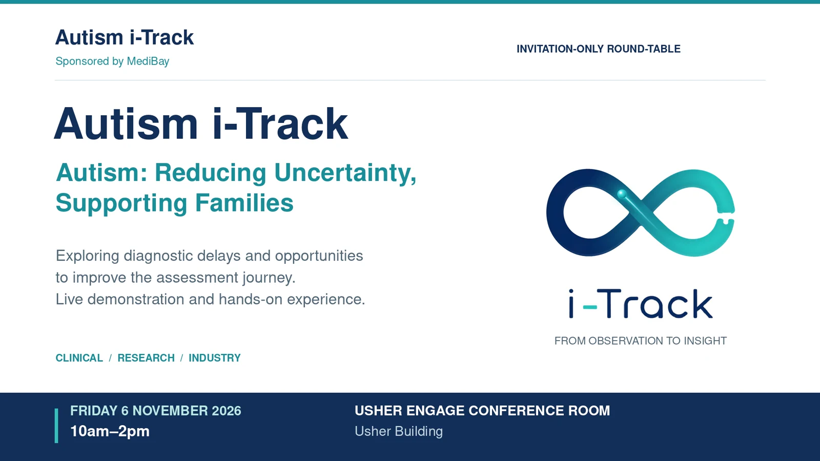 Title frame from the approved Autism i-Track event introduction