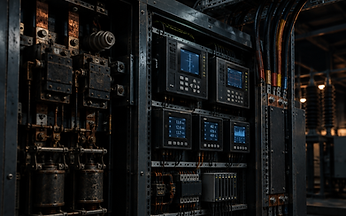 Retrofit de painel elétrico com relés digitais e infraestrutura de cabos industriais