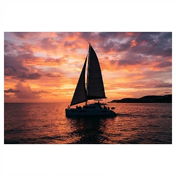 Paseo en catamarán al atardecer