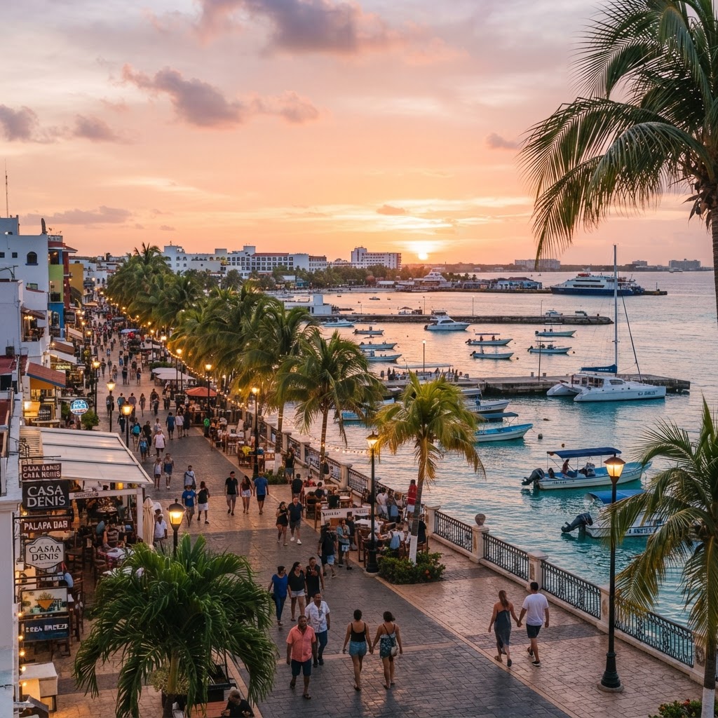 Malecón de San Miguel al atardecer