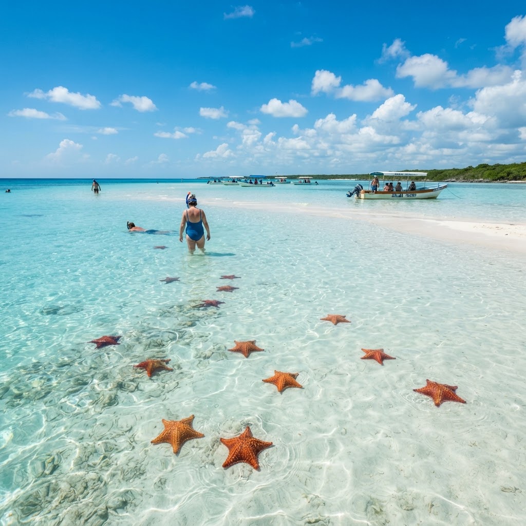 El Cielo, banco de arena y estrellas de mar