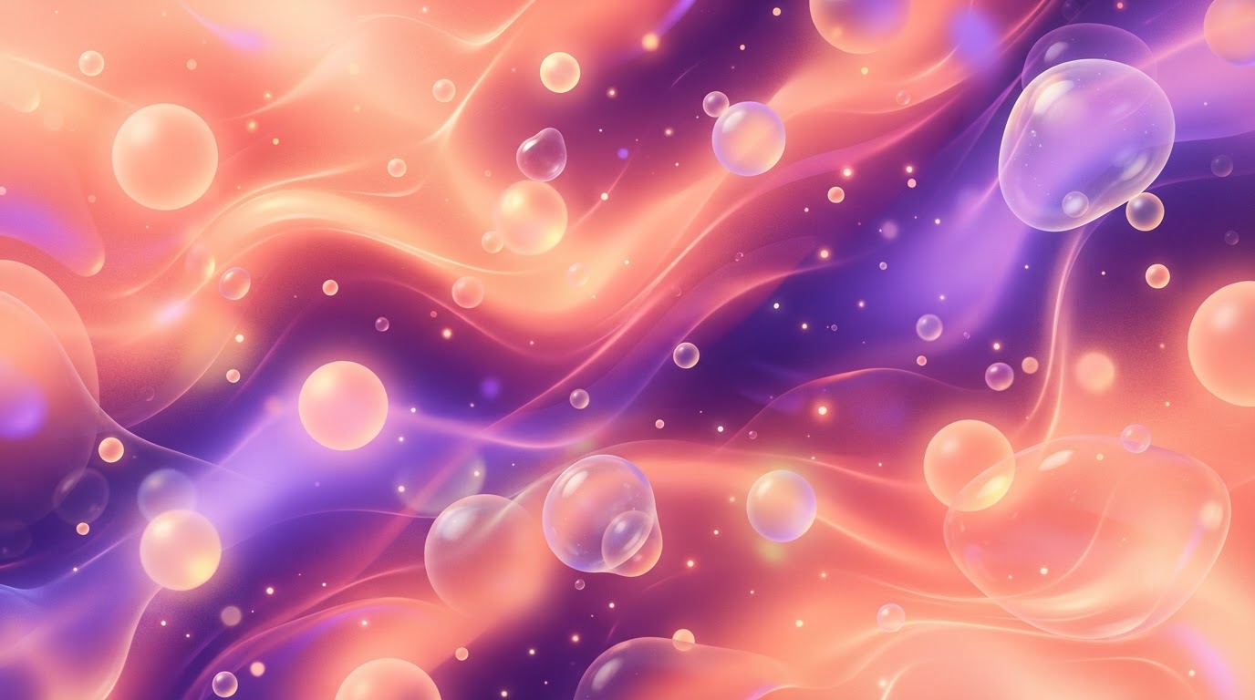 Peach and violet gradient orbs