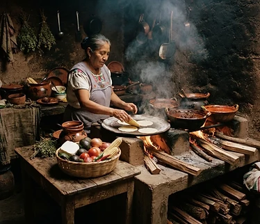 Cocina tradicional con productos típicos de Cuautepec