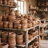 Juego de ollas de barro