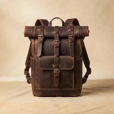 Mochila de cuero artesanal