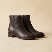 Botines de piel para dama, tacón bajo