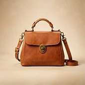 Bolso de mano de cuero genuino