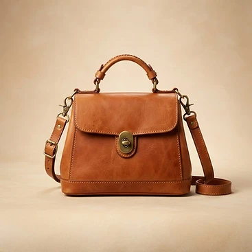 Bolso de mano de cuero genuino