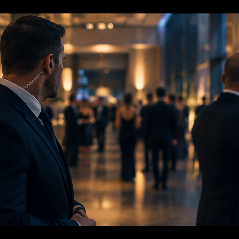 Sicherheitsteam im Foyer einer hochwertigen Veranstaltung