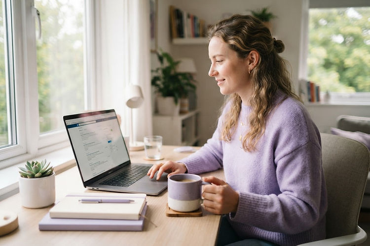 Person browsing job listings on a laptop