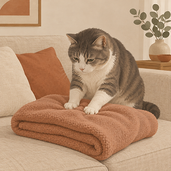 Microfleece cat blanket