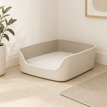 Low-entry litter box for senior cats