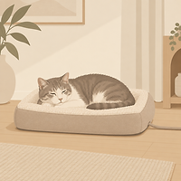 Heated cat bed with a chew-resistant cord