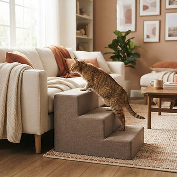 Folding pet stairs with a landing platform