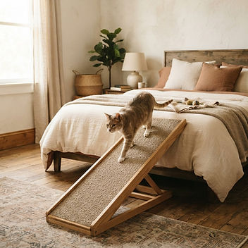 Adjustable pet ramp for high beds
