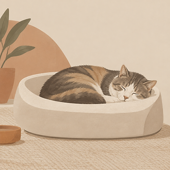 Orthopedic memory foam cat bed
