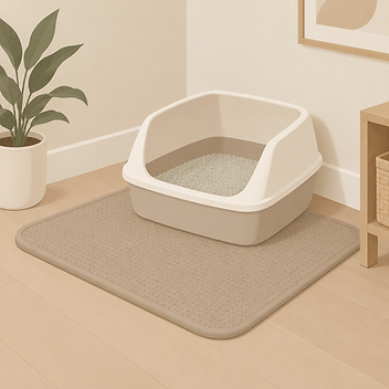 Non-slip foam mat for litter stations