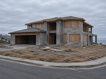 Caminito Northland before the rebuild, a stalled and unfinished house