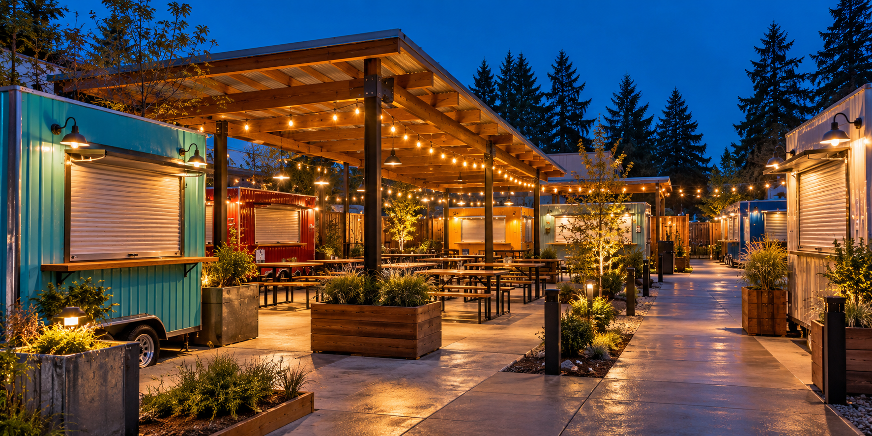 Conceptual food cart property after closing