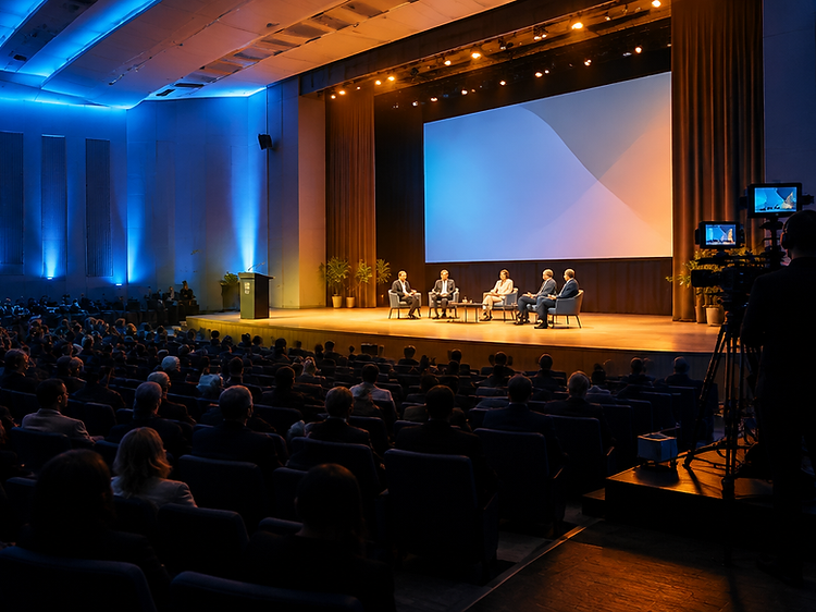 Stage and auditorium prepared for a production