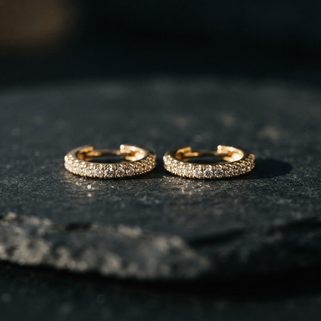Halo Huggie Hoops in Gold-Fill